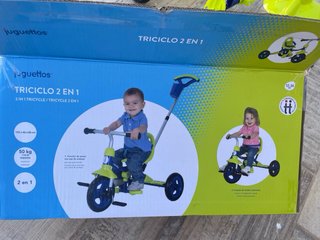 Triciclo infantil azul y verde