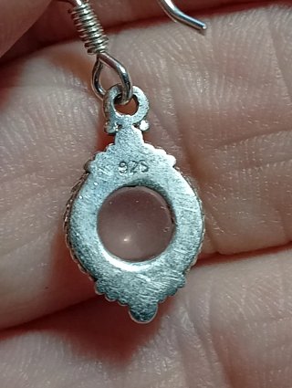 Pendientes Plata Ley cuarzo rosa