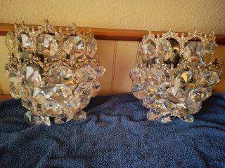 Conjunto 2 apliques con cantidad de cristales