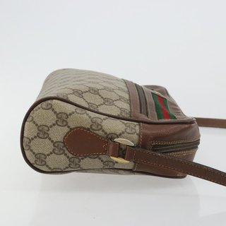 GUCCI GG Supreme Web Sherry Line Bag PVC Beige