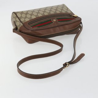 GUCCI GG Supreme Web Sherry Line Bag PVC Beige