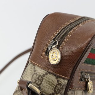 GUCCI GG Supreme Web Sherry Line Bag PVC Beige