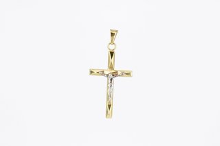 Cruz de oro combinado de 18k. Ref:034-03-00824