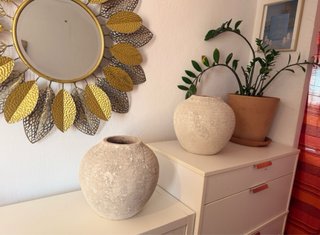 Pareja Jarrones Zara Home Terracota Beige/Gris
