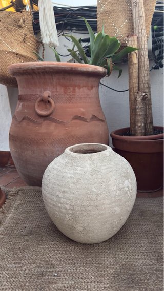 Pareja Jarrones Zara Home Terracota Beige/Gris