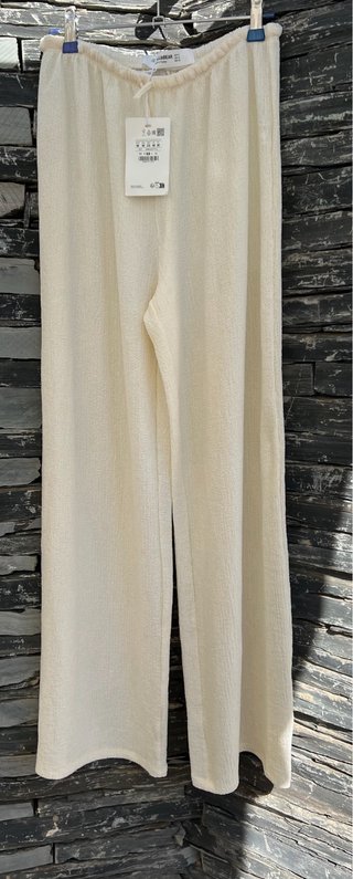Pantalón ancho Pull&Bear beige