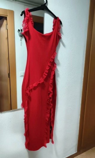 Vestido rojo con volantes