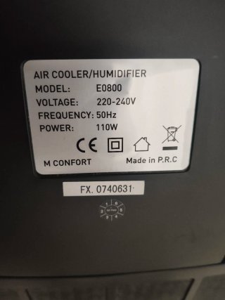 Climatizador Evaporativo Plata y Negro