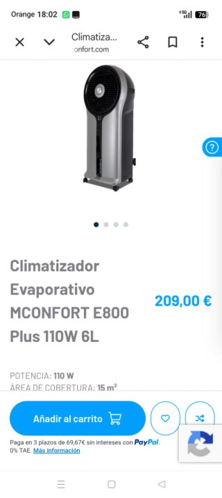 Climatizador Evaporativo Plata y Negro