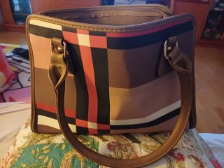 Bolso de mano mujer marrón y multicolor
