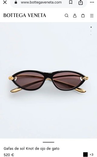 Gafas de sol Bottega Veneta mujer negras y doradas