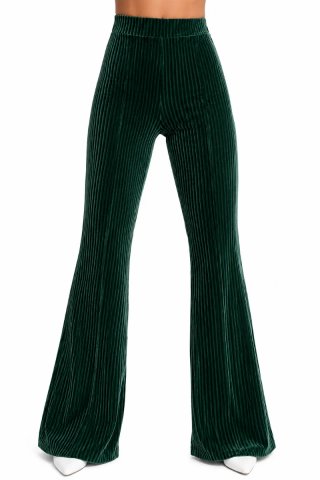Pantalón SHEIN verde terciopelo campana T.M