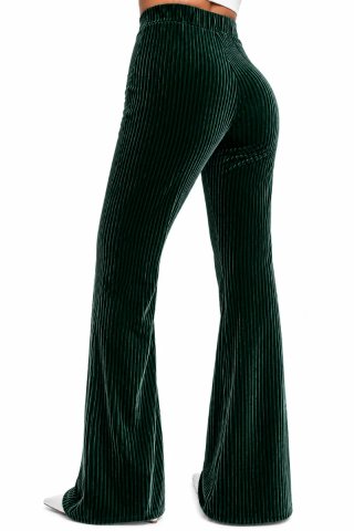 Pantalón SHEIN verde terciopelo campana T.M