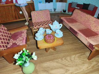 Cocina de Madera Vintage para Muñecas