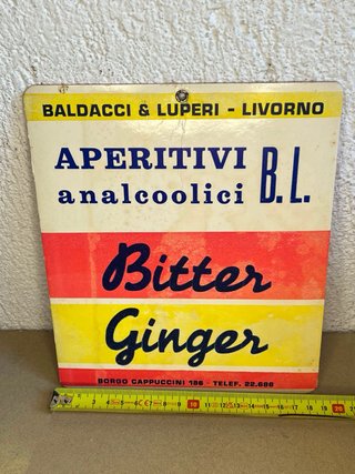 Cartello Pubblicitario Vintage Bitter Ginger 1960