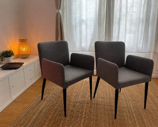 2 Poltrone Design Grigio in Tessuto