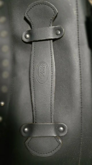 Alforjas Moto Custom Cuero Negro Tachuelas