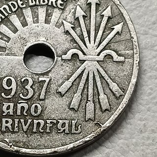 Moneda 25 céntimos 1937