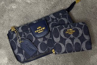 Set Coach Bolso, Cartera y Tarjetero Azul