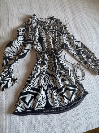 Vestido estampado blanco y negro