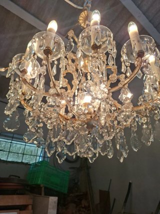 Lámpara de cristal de Bohemia con certificado