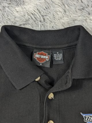 Harley Davidson Polo Negro Aniversario Vintage M'