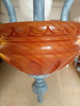 Lámpara de techo forja y madera