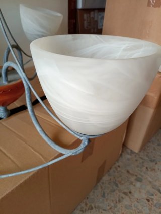 Lámpara de techo forja y madera