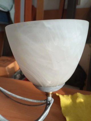 Lámpara de techo forja y madera