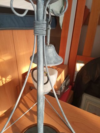 Lámpara de techo forja y madera