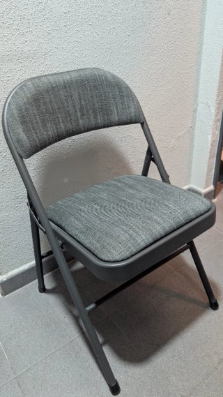 2 Sillas Plegables Acolchadas Grises