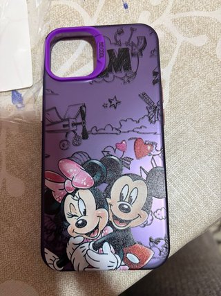 Custodia iPhone Viola con Mickey e Minnie