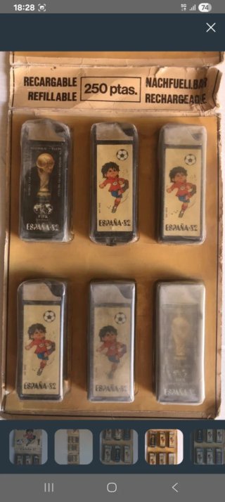 UNICO!! Clipper King Spagna '82 con 12 accendini