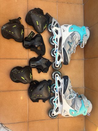 Patines Oxelo 35/38 Protecciones+conos+mochila