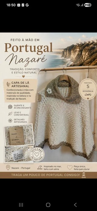 Poncho Artesanal Punto Nazaré