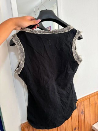 Vivienne Westwood Top Negro Encaje XS