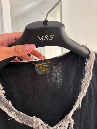 Vivienne Westwood Top Negro Encaje XS