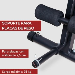 Banco de musculación plegable, inclinable rojo
