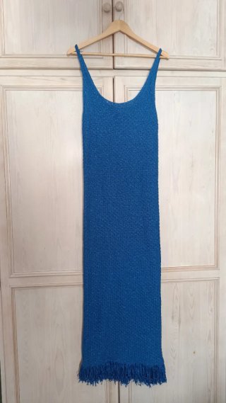 Vestido Mango Azul Brillo
