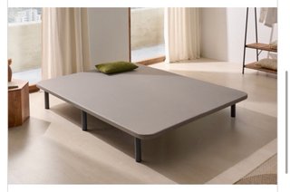 Cama 135cm: Base tapizada y colchón viscoelástico