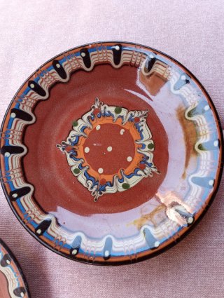 3 Platos Cerámica Búlgara Troyan Vintage