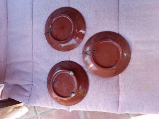 3 Platos Cerámica Búlgara Troyan Vintage