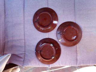 3 Platos Cerámica Búlgara Troyan Vintage