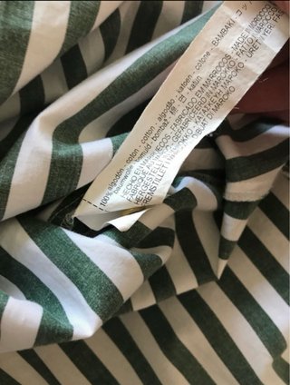 Vestido de rayas Zara verde y blanco