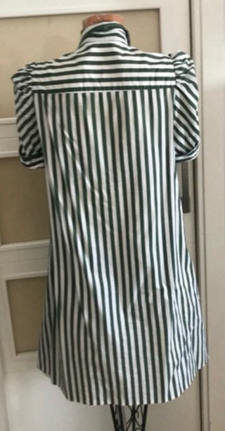 Vestido de rayas Zara verde y blanco