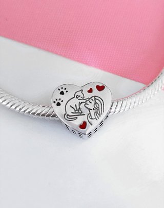 CHARM GATO CORAZON CHICA PARA PULSERA PANDORA CAJA