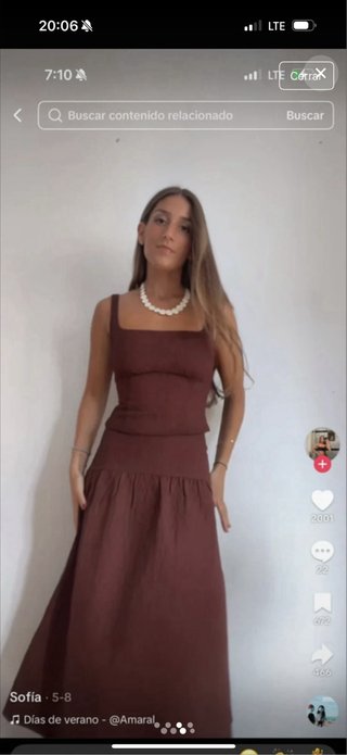 Conjunto Falda y Top Zara Marrón