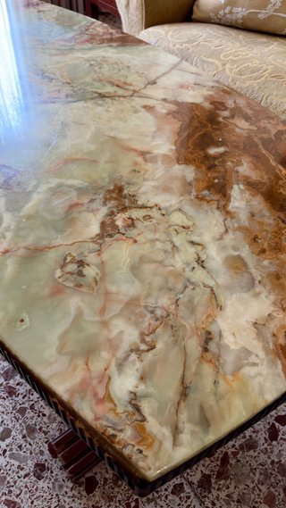 Mesa de centro clásica ónix natural