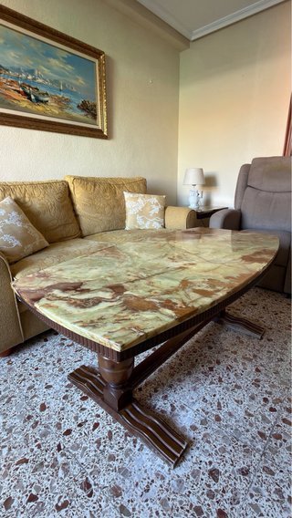 Mesa de centro clásica ónix natural