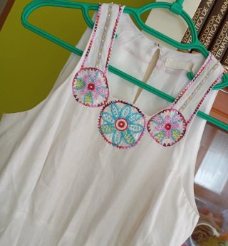 Vestido Cortefiel Lino Blanco